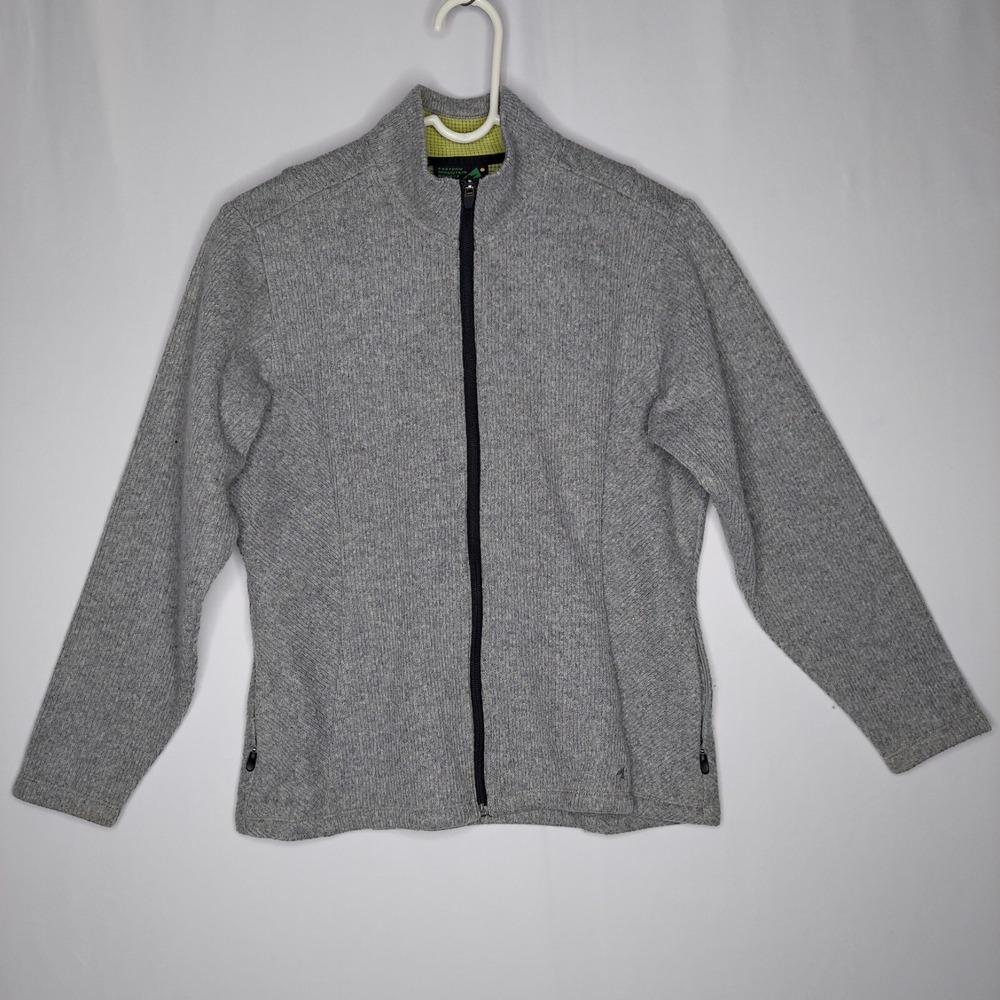 Eastern Mountain Sports Women Wool Jacket Medium Active Gray Textured